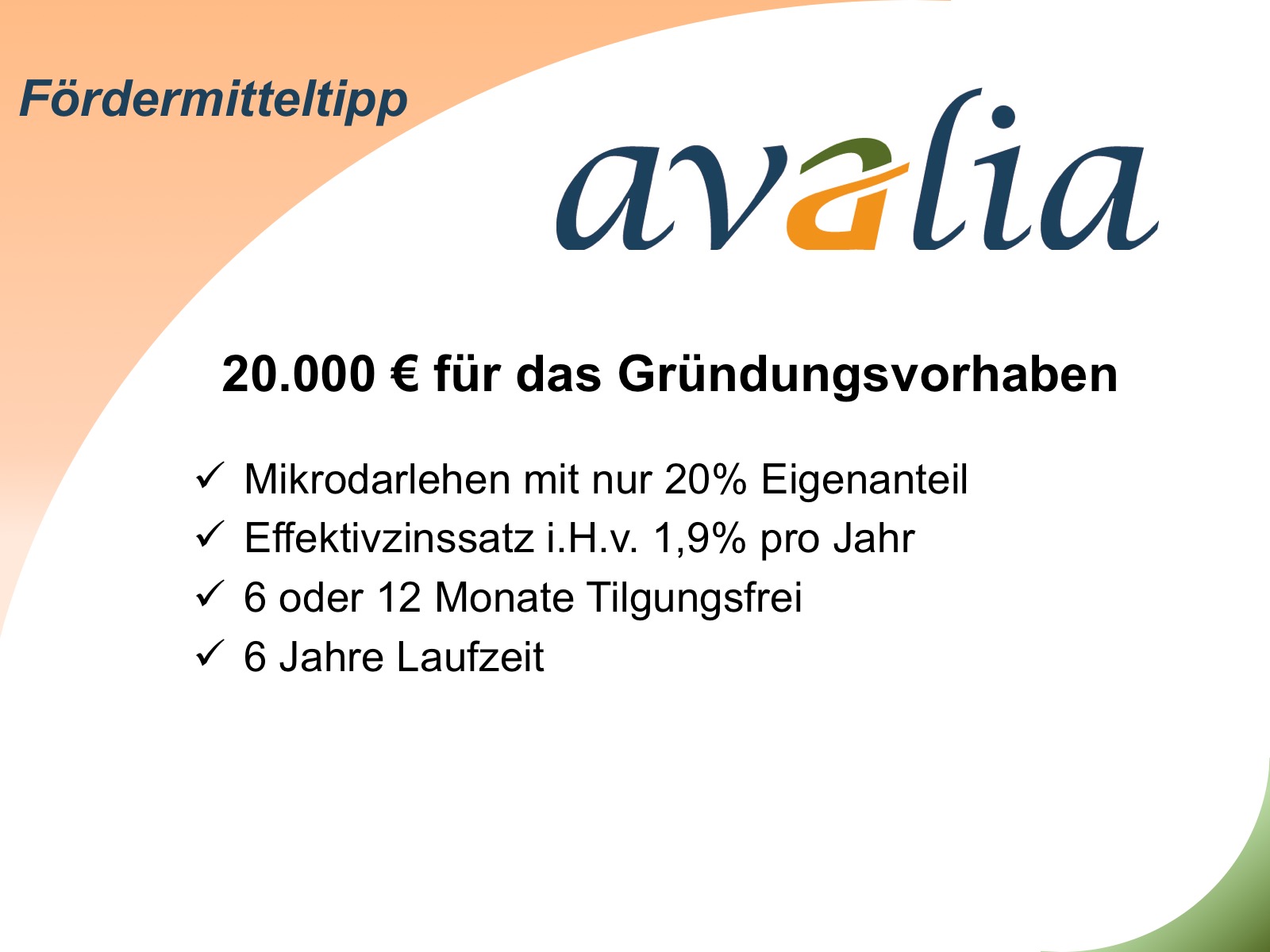 Mikrodarlehen - frisches Geld für Gründer und Kleinunternehmer